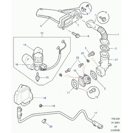 Land rover refroidisseur recirculation gaz echappement Freelander 1 (ERR7056)