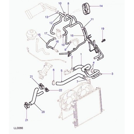 Land rover tuyau flexible REFROIDISSEUR D HUILE a eau Freelander 1 AVEC CLIM (ERR7139)