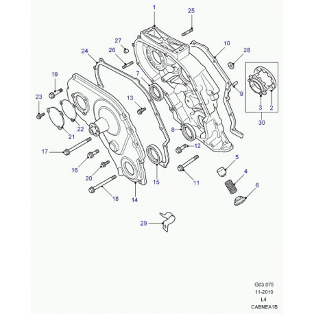 Land rover bague d'etancheite avant vilebrequin Defender 90, 110, 130 et Discovery 1 (ERR7143)