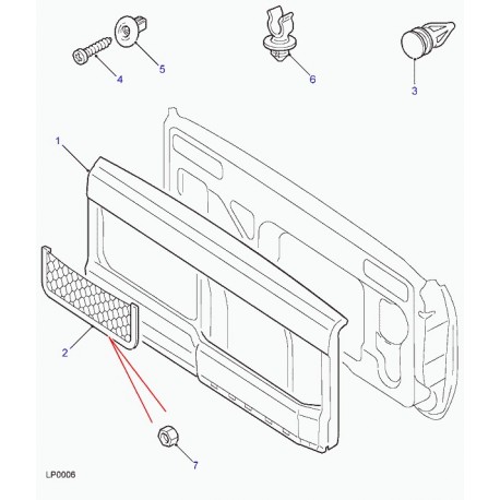 Land rover garnissage porte arrière Freelander 1 (ESN500021LPR)