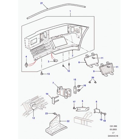 Land rover deflecteur Range P38 (ESR3433)