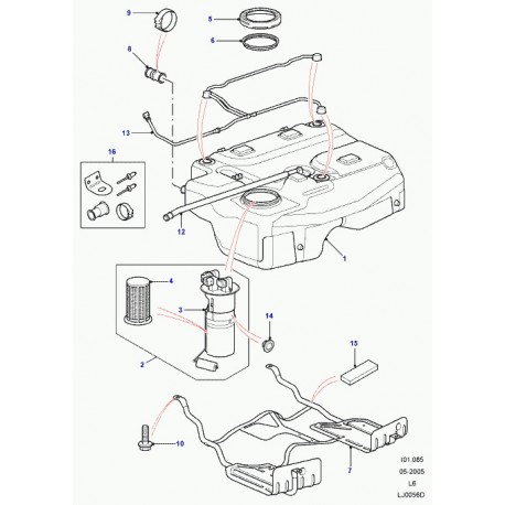 Land rover Bouchon de pompe carburant Defender 90, 110, 130,  Discovery 2, Freelander 1, Range L322 (ESR3808)