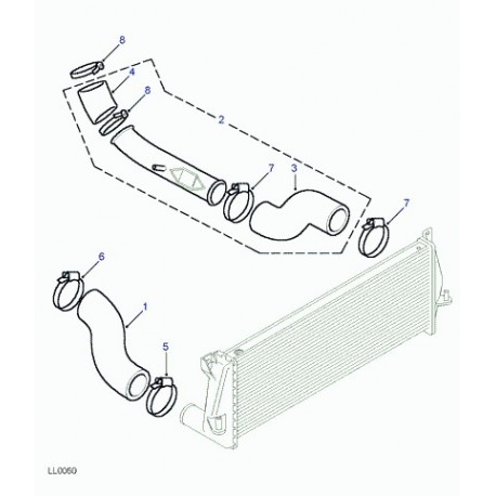 Land rover tuyau flexible Defender  et Discovery 2 (ESR4640)