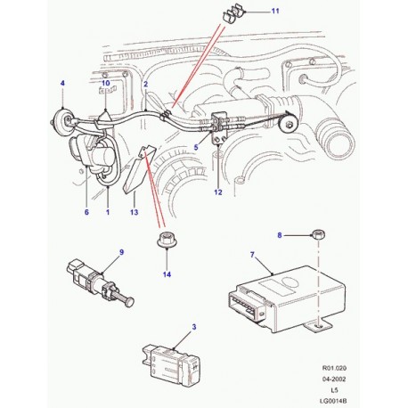 Land rover mecanisme d'actionnement Discovery 2 (ETC7150)