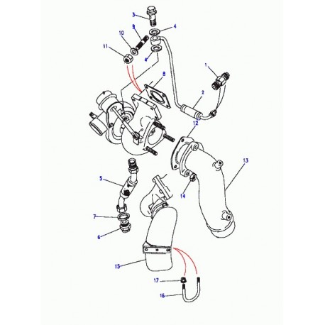 Land rover joint turbocompresseur entree Discovery 1 (ETC7514)