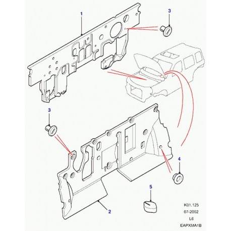 Land rover agrafe Freelander 1 (EUM10001L)