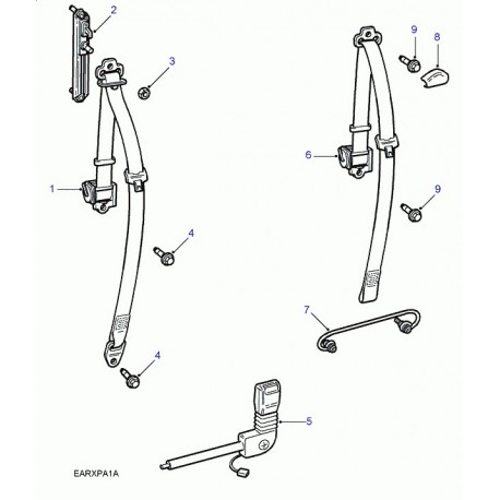 Land rover ceinture de securite Freelander 1 (EVB000440LNF)