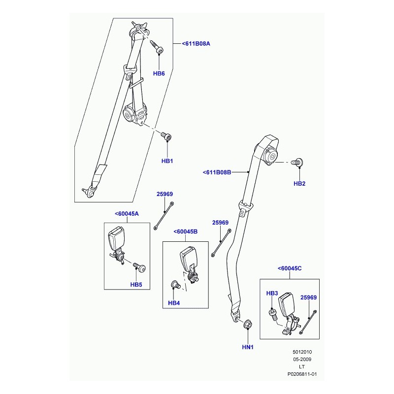 Commander sangle de fixation Discovery 3, Range Sport LAND ROVER