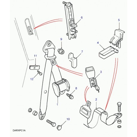 Land rover ceinture de securite Range P38 (EVL104180LNF)