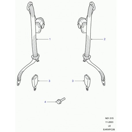 Land rover boucle ceinture de fixation Freelander 1 (EVL104870LNF)