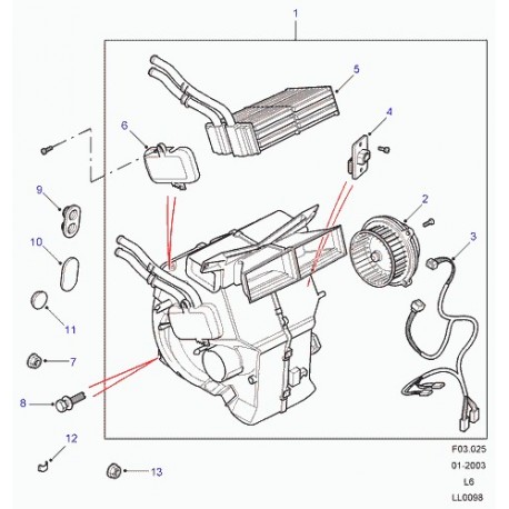 Land rover obturateur Freelander 1 (EYB10009L)