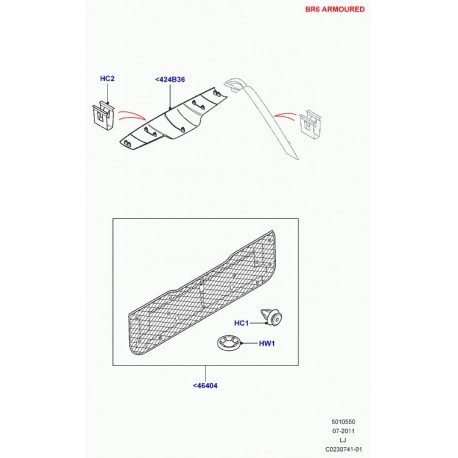 Land rover agrafe garnissage Range L322 (EYC000110)