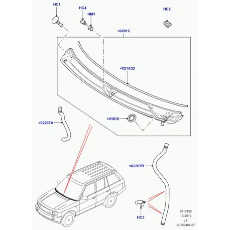 Land rover agrafe Range L322 (EYC101450)
