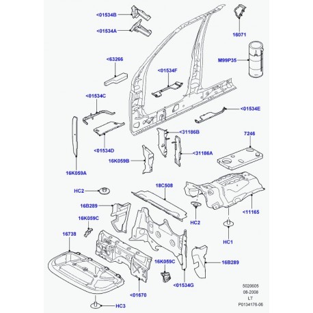 Land rover agrafe Discovery 3, Range L322, Sport (EYC500020)