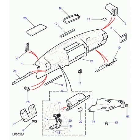 Land rover ruban collant Discovery 2 (FAE102380SUC)