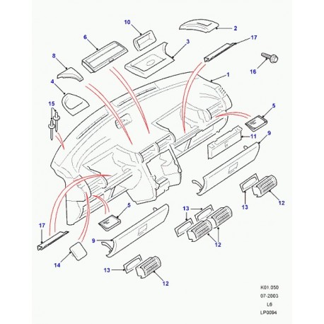 Land rover garniture instruments Freelander 1 (FAG000070PMA)