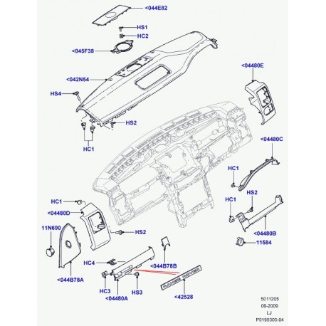 Land rover garniture Range L322 (FAG500480PVA)