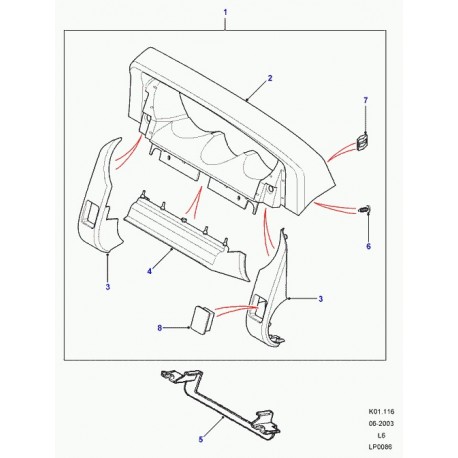 Land rover garniture instruments Freelander 1 (FAP500020GDG)