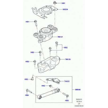 Land rover boulon Defender 90, 110, 130, Evoque (FB108106)