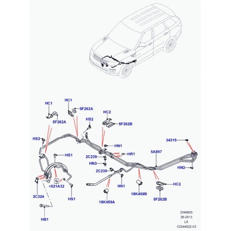 Land rover boulon Evoque et Range L405,  Sport (FB108146)