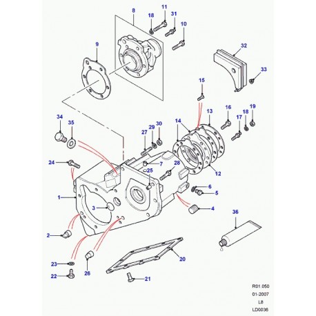 Land rover boulon Defender 90, 110, 130 et Discovery 1 (FB110071ML)