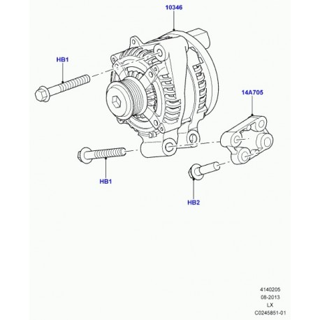 Land rover vis a tete hexagonale Defender 90, 110, 130, Discovery 3, Range L322, L405, Sport (FB110086)