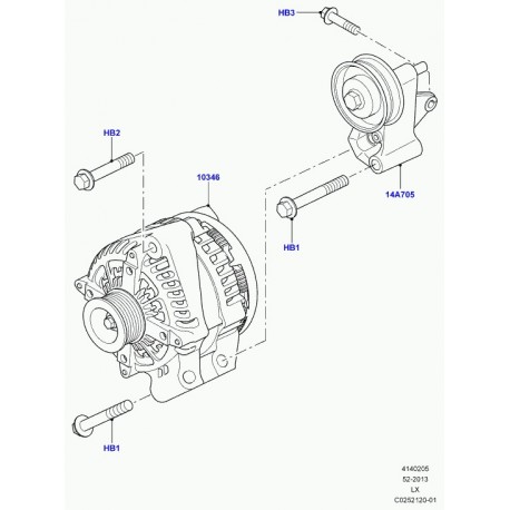 Land rover boulon Defender 90, 110, 130, Range L405, Sport (FB110126)