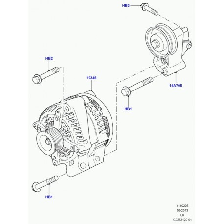 Land rover vis a tete hexagonale Discovery 3, Range L322, L405, Sport (FB110156)