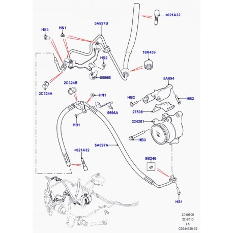 Land rover vis a tete hexagonale Evoque et Range L405,  Sport (FB110186)