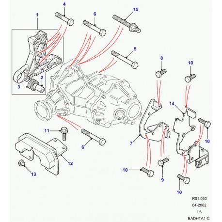 Land rover vis a tete six pans avec collet Freelander 1 (FB110187M)