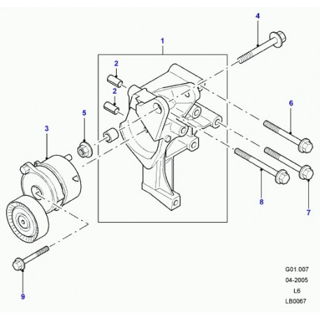 Land rover vis a tete six pans avec collet Defender 90, 110, 130,  Discovery 2 et Freelander 1 (FB110201L)