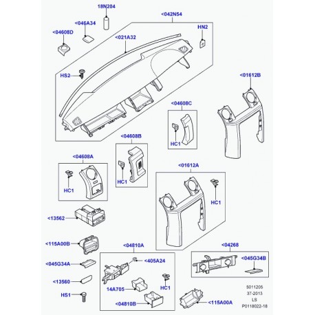 Land rover revetement d'arbre de direction Discovery 3 (FBF500450HPP)