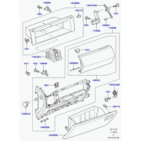 Land rover planche de bord inferieure Range Sport (FBV500070NUG)