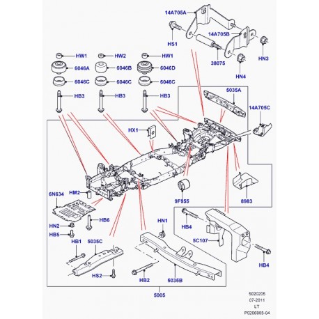 Land rover boulon Discovery 3, Range Sport (FC112267)