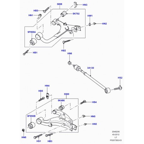 Land rover boulon Discovery 3, Range L405, Sport (FC114206)