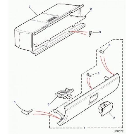 Land rover couverture boite a gants Freelander 1 (FFN000050PUY)