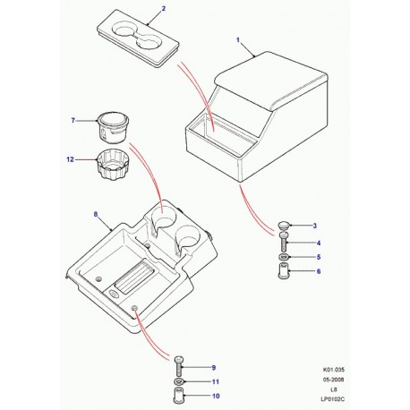 Land rover console Defender 90, 110, 130 (FHS500290PUY)