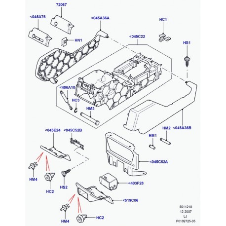 Land rover console nue Range L322 (FHT000141LUP)