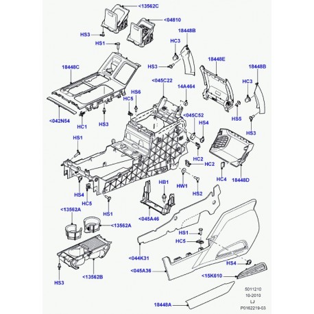 Land rover tole de console Range L322 (FHT500200PVA)