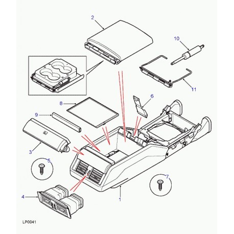 Land rover console Range P38 (FJB000020LNF)