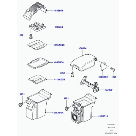 Land rover couvercle compartiment rangement Discovery 3 (FJB500860HPP)