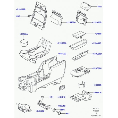 Land rover vide-poches console Discovery 3 (FJJ500032PVJ)