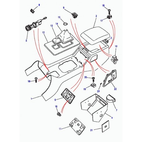 Land rover cache poussiere levier de changangement de vitesses Discovery 1, 2 (FJL101530PMA)