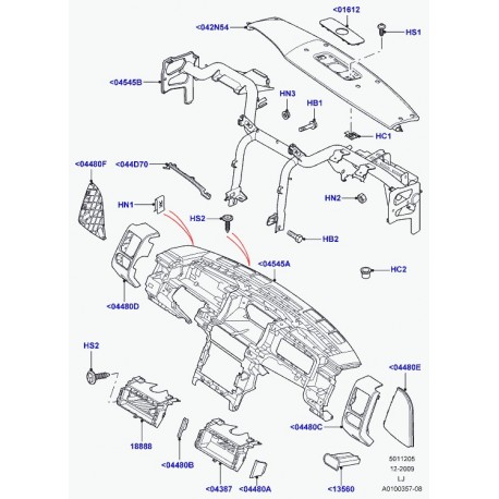 Land rover panneau de garniture Range L322 (FJV000130AUL)