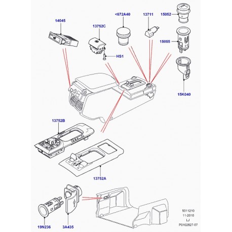 Land rover garniture Range L322 (FJV000265LYU)