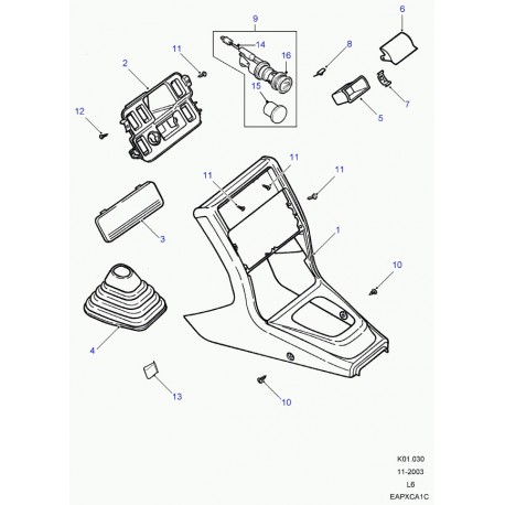 Land rover console assy Freelander 1 (FKM100150LNF)