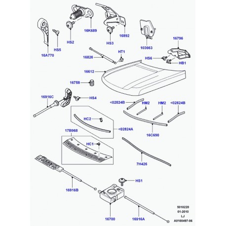 Land rover pene de verrouillage capot Range L322 (FPJ000061)