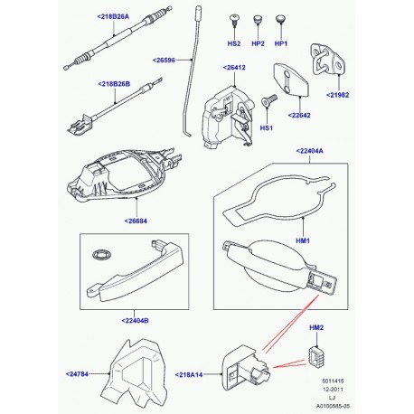 Land rover gache verrouillage de porte Range L322 (FQB000100)