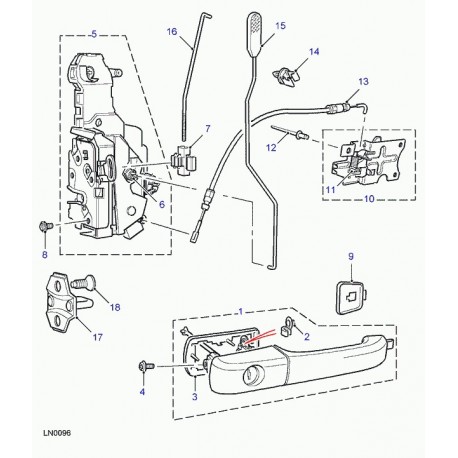 Land rover biellette porte avant Discovery 2 (FQK000170PMA)