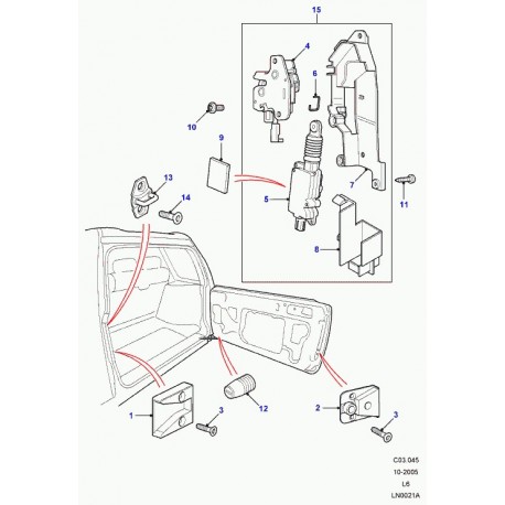 Land rover serrure porte arriere Freelander 1 (FQR000010)